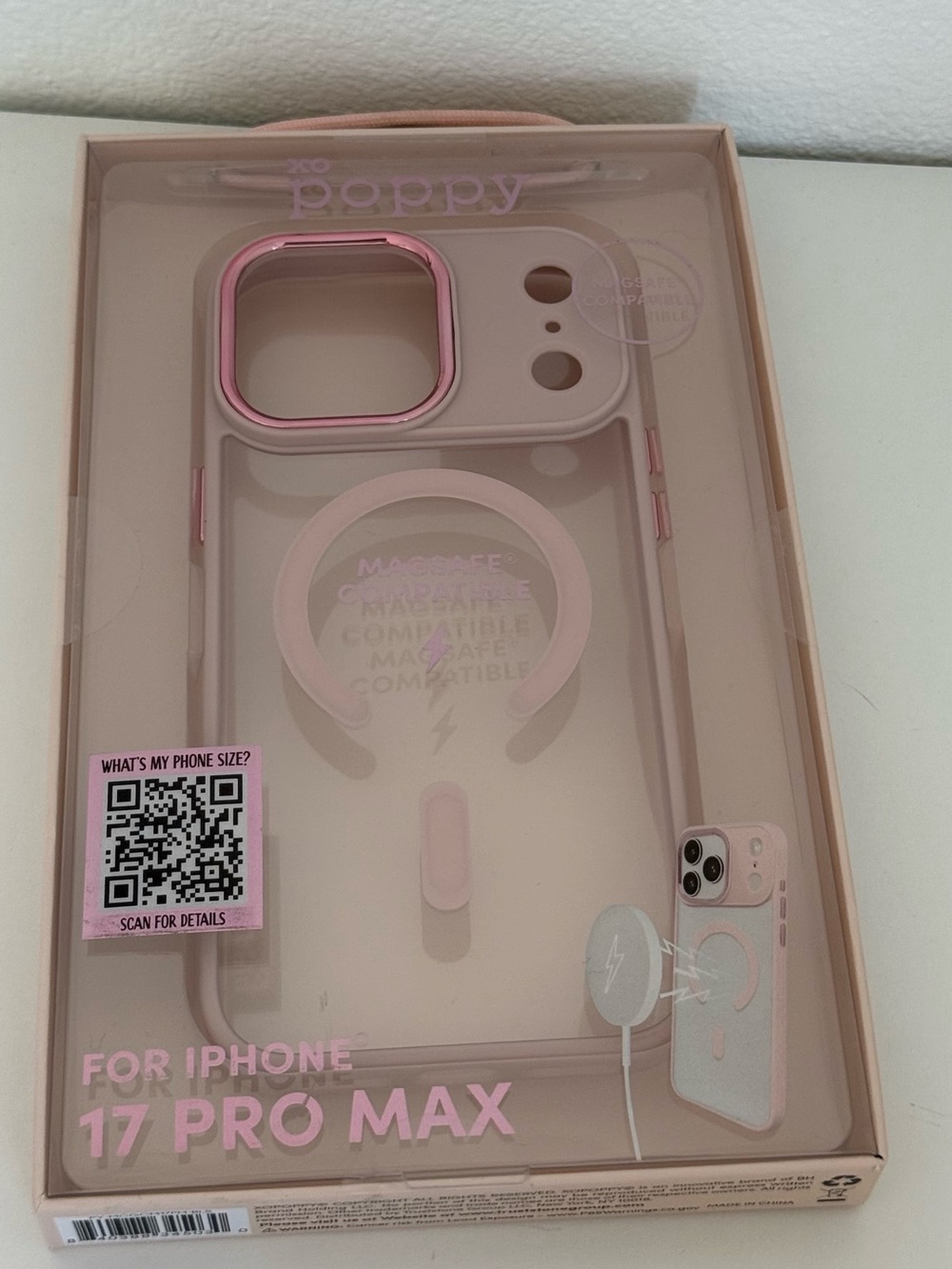 XO Poppy Pink MagSafe iPhone 17 Pro Max Case NEW